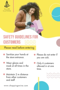 Retail Store Reopening Safety Guidelines Post 海报 template