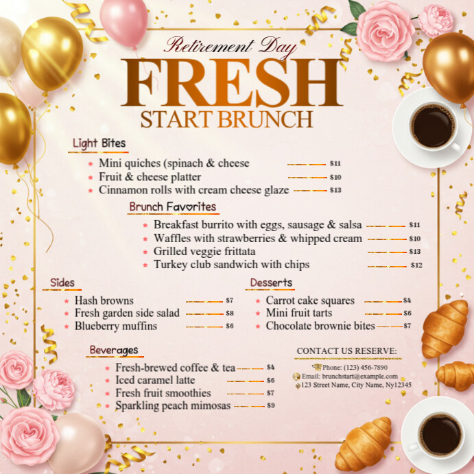 Copy of Retirement Brunch With Gentle Tones | PosterMyWall