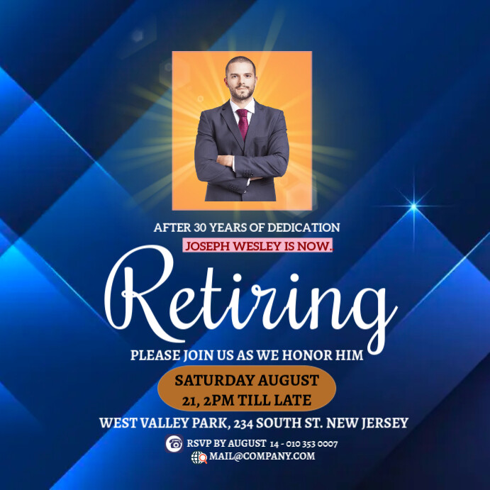 Retirement Card, Retirement Card Template, Instagram Post