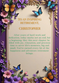 retirement card A4 template