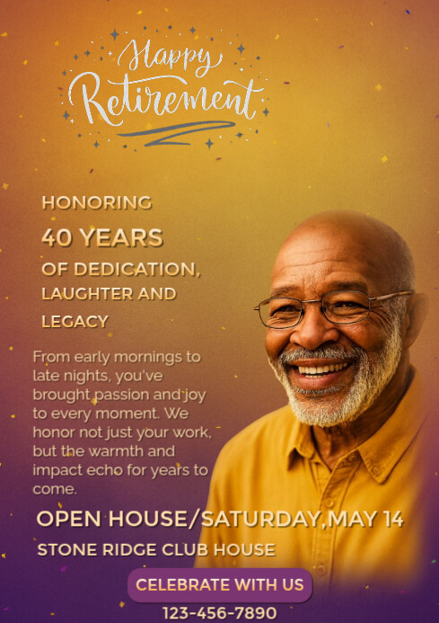 Basic Retirement Card Design Retirement Card Template | PosterMyWall