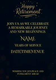 retirement card design A4 template