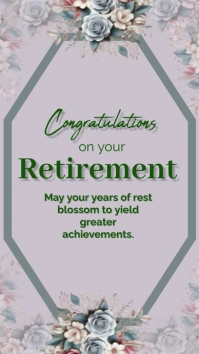 Retirement card Digital na Display (9:16) template