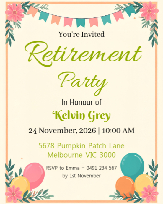 retirement card Template | PosterMyWall