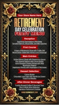 Retirement Day Food Menu Instagram Reel template