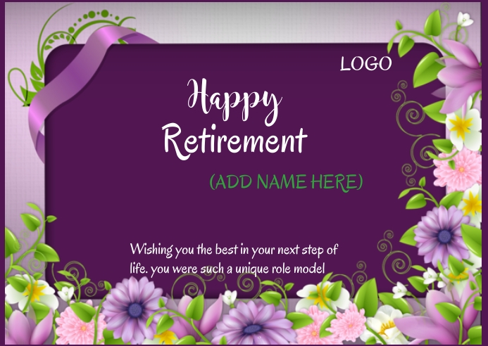 Retirement Postcard template