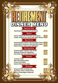 Retirement Food Menu Template | PosterMyWall