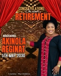 Retirement Farewell announcement poster design Instagram Portrait template