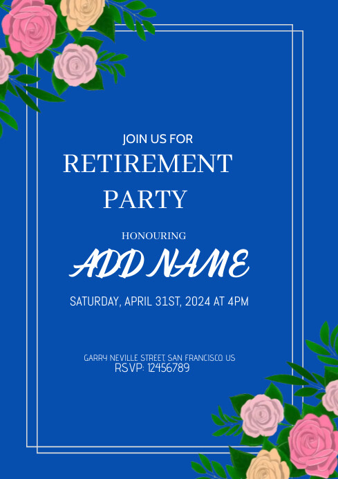 Retirement flyer Template | PosterMyWall