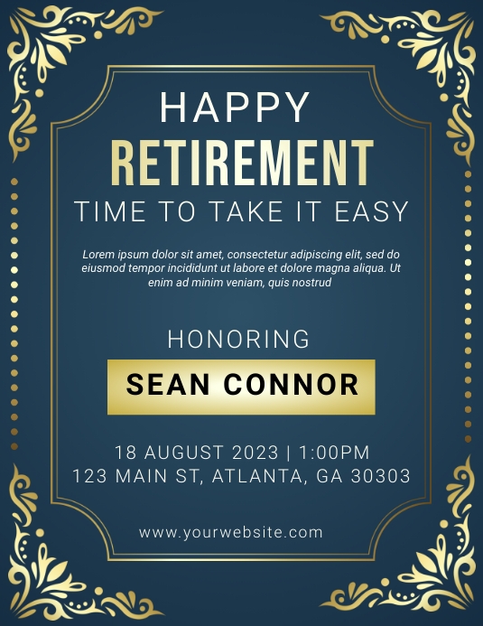 Retirement flyer template Iflaya (Incwadi ye-US)