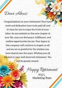 Retirement Greeting Card Template A5
