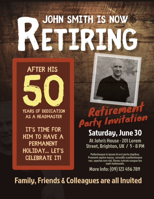 Retirement Invitation Flyer Template PosterMyWall