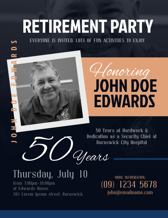 Template Retirement Announcement Flyer : Retirement Party, event, retro ...