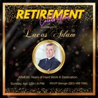 Elegant retirement party invite post with animated bg Carré (1:1) template