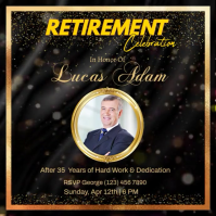 Elegant retirement party invite post with animated bg สี่เหลี่ยมจัตุรัส (1:1) template