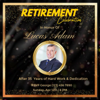 Elegant retirement party invite post with animated bg Quadrato (1:1) template