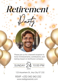 retirement party card A6 template