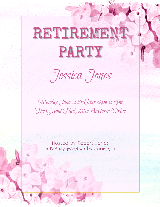 retirement party flyer Template PosterMyWall