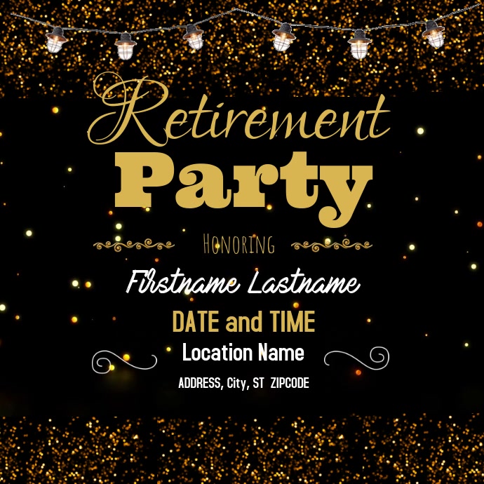 Retirement Party Publicação no Instagram template