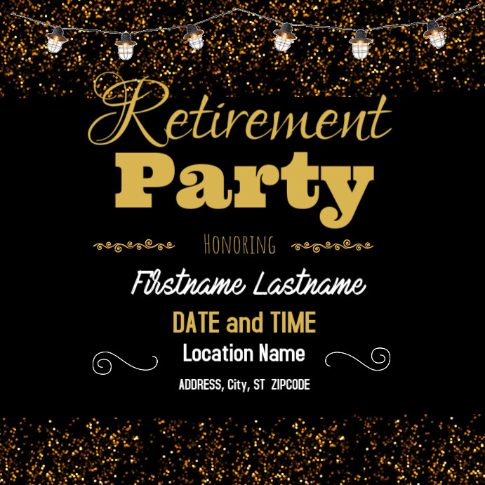 Retirement Party โพสต์บน Instagram template