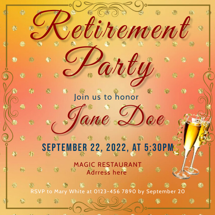 Retirement Party instagram template | PosterMyWall