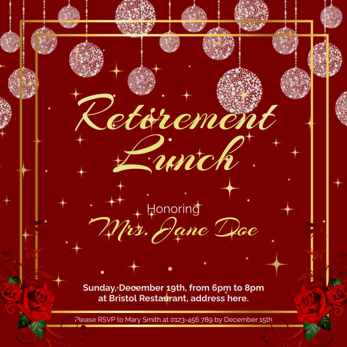 Retirement party instagram template | PosterMyWall