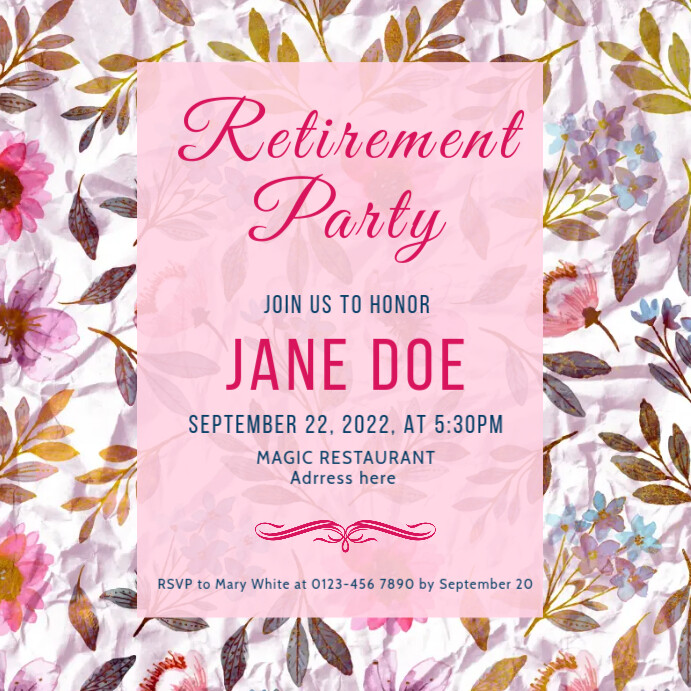 Retirement Party instagram template | PosterMyWall