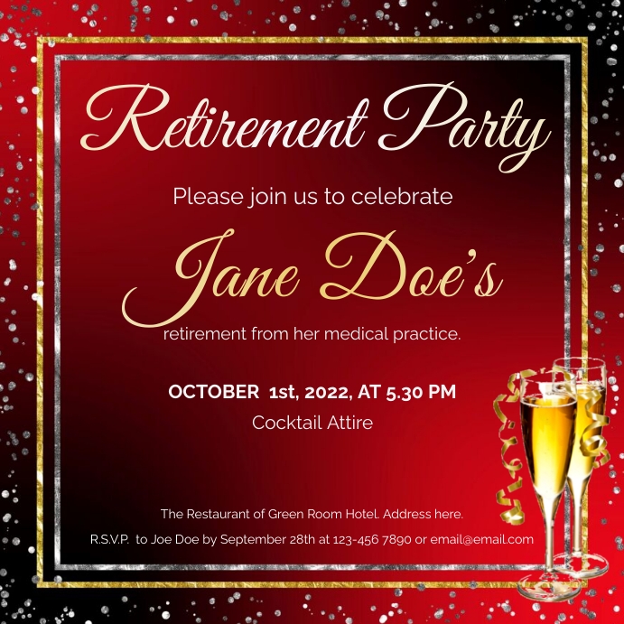 Retirement Party invitation Template | PosterMyWall