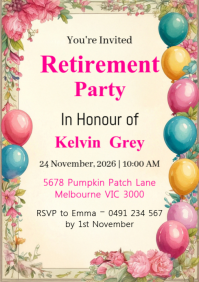 retirement party invitation A4 template