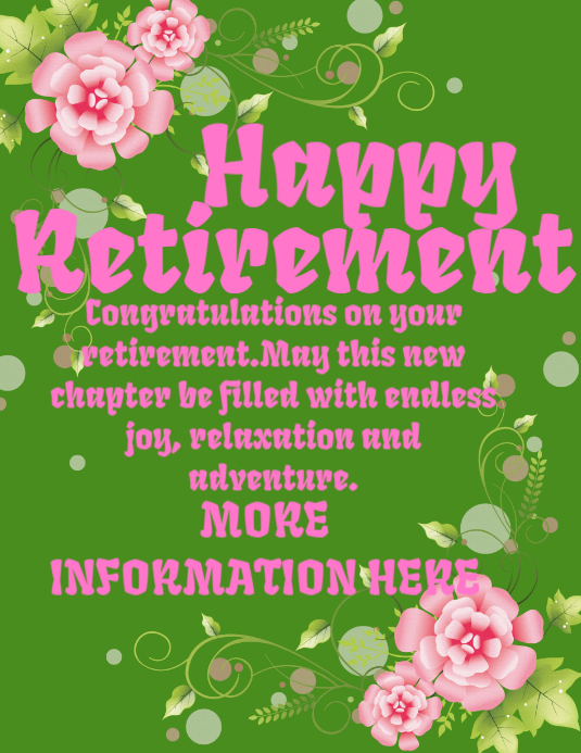 RETIREMENT PARTY POSTER Flyer (US Letter) template