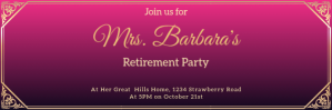 Retirement party template Email Header