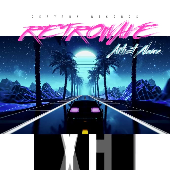 Copy of Retro 80's Sunset Car Retrowave Video Cover | PosterMyWall