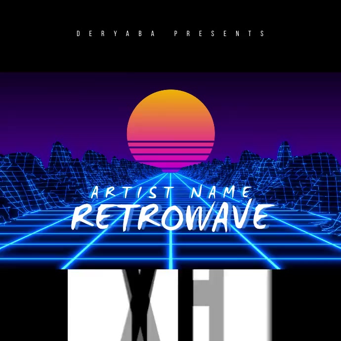 Copy of Retro 80's Sunset Grid Retrowave Video Cover | PosterMyWall