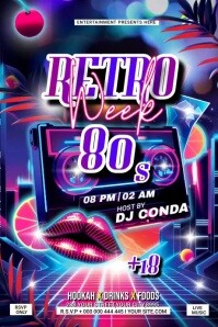 RETRO 80S PARTY Poster template