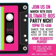 Retro 80s Party Night Instagram Template Instagram-bericht