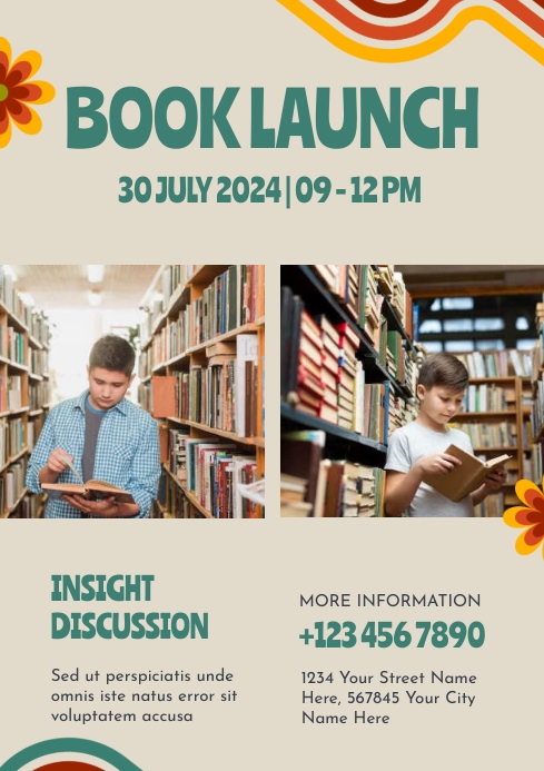 Retro Book Launch Event Advertisement Template | PosterMyWall