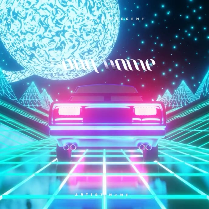 Retro Car 70's CD Album Cover Video Template | PosterMyWall
