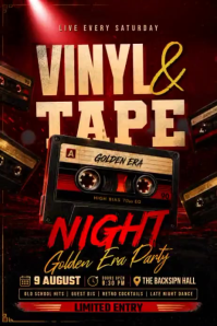 Retro Classics Night Party โปสเตอร์ template