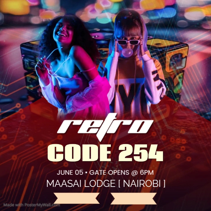 Retro Code 254 Event poster Templat | PosterMyWall