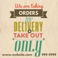 Retro delivery pick up to-go take out post Square (1:1) template
