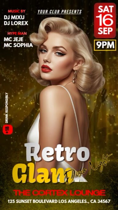 Retro Disco Ads Digital Display (9:16) template