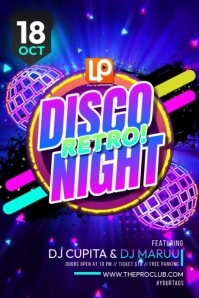 Retro Disco Party Affiche template