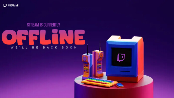 Copy of Retro Display Twitch Offline Banner | PosterMyWall