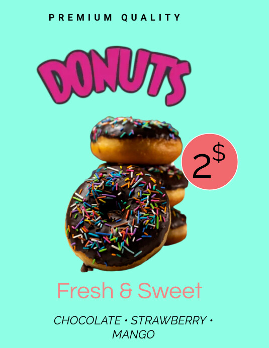 Copy of Retro Donut Sale Sign Flyer Template | PosterMyWall