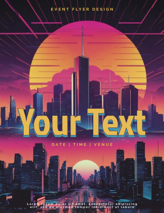 Retro-Futuristic First Friday Flyer Background – Chrome Party Vibes template