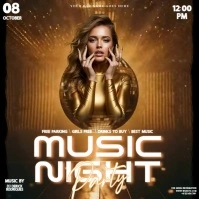 Retro Gold Vintage Party Event Ad Design Template Square (1:1)