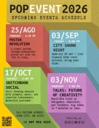 Retro Grunge Upcoming Events Schedule Animated Instagram Video Template Iflaya (Incwadi ye-US)