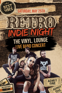 Retro Indie Night Poster template
