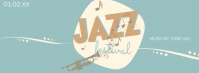 Retro Jazz Festival Poster Banner Template Facebook Cover Photo