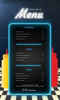 Retro Menu US Legal Template